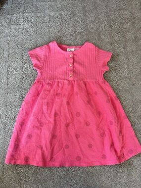 Zara Pink Polka Dot Short Sleeve Dress